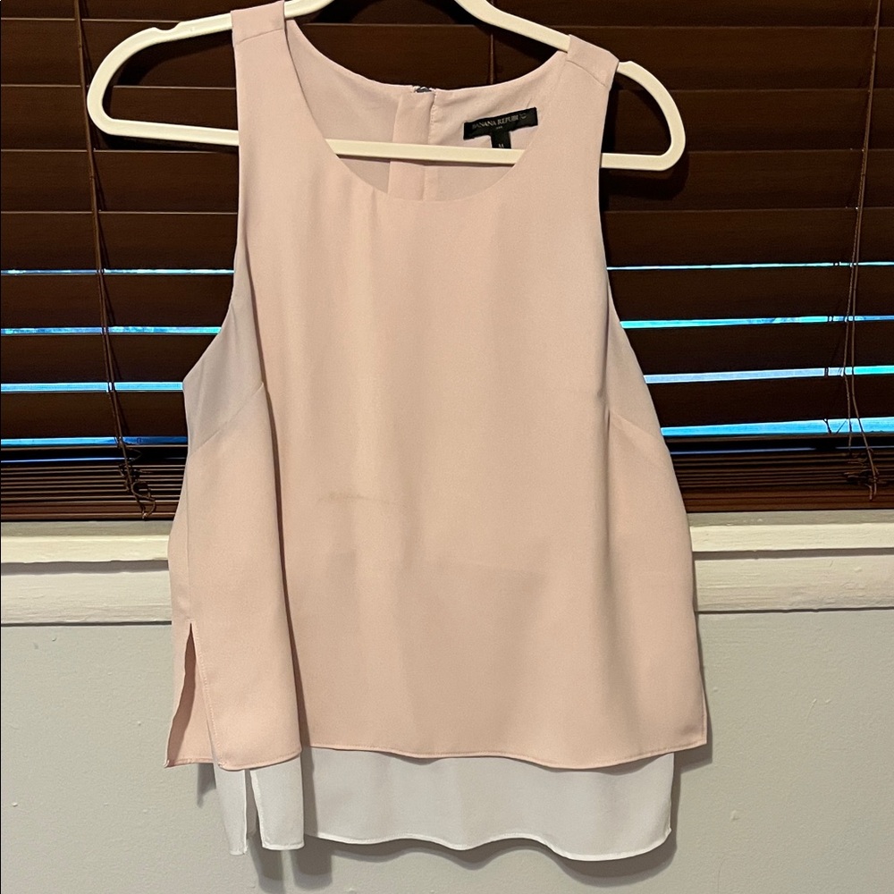 Banana Republic Blush Pink and White Tank Top